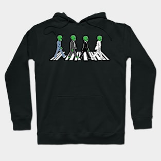 Alien Crossing The Road Ufos Space Hoodie